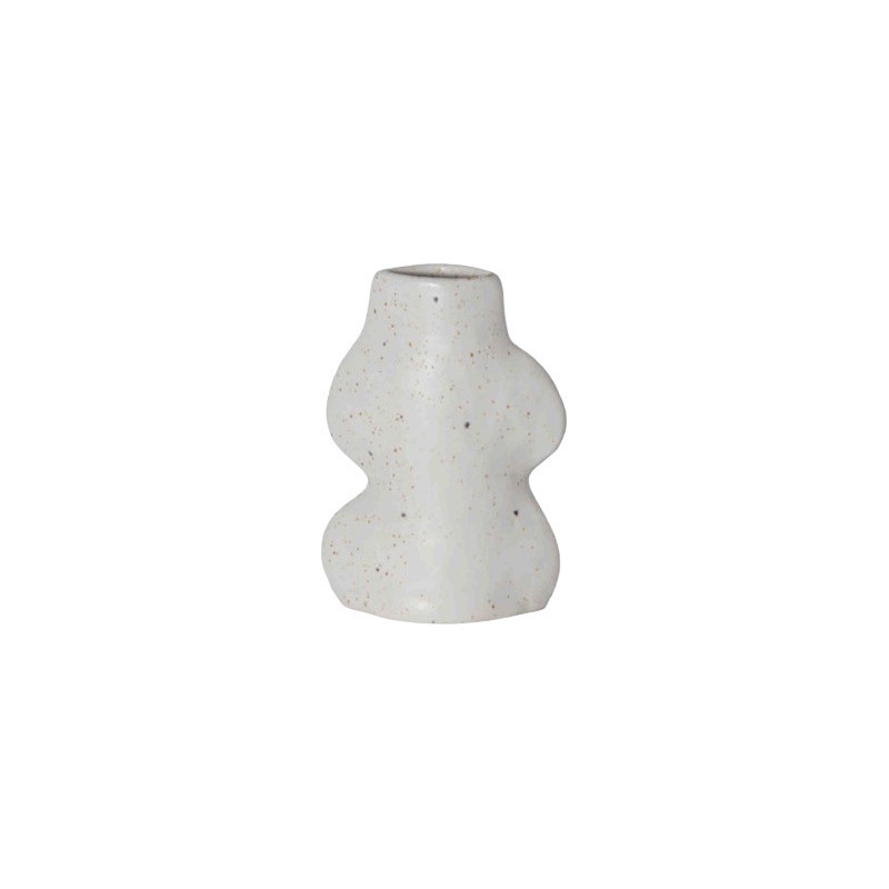 Vase original organique Hauteur 14 cm en Céramique Blanc Fluxo - 1