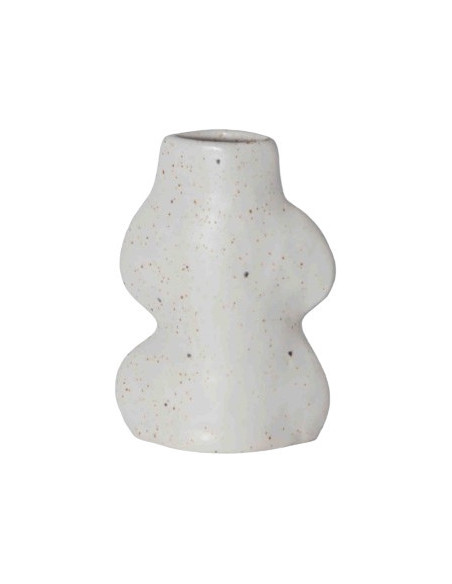 Vase original organique Hauteur 14 cm en Céramique Blanc Fluxo - 1