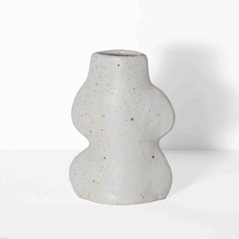 Vase original organique Hauteur 14 cm en Céramique Blanc Fluxo - 5