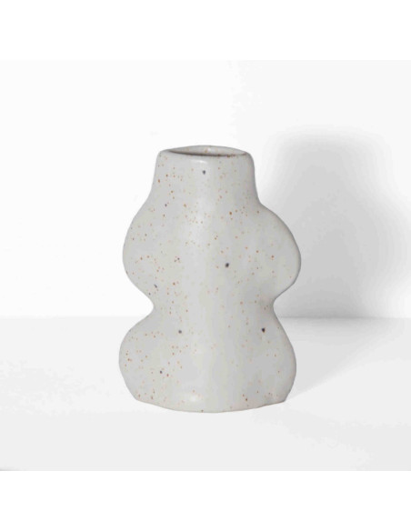 Vase original organique Hauteur 14 cm en Céramique Blanc Fluxo - 5