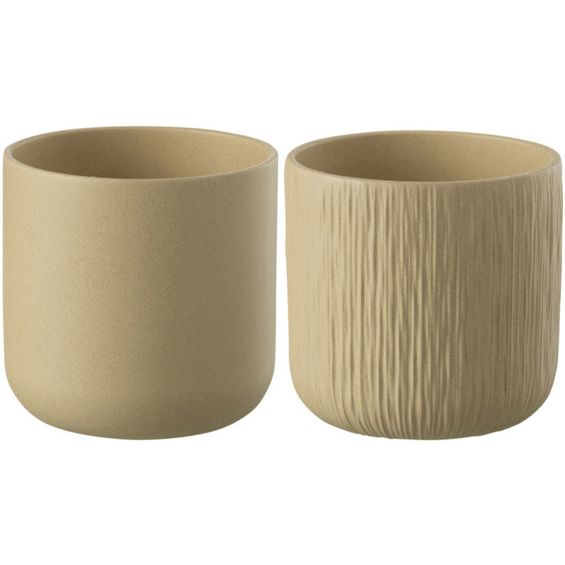 Cache-pot en Céramique Beige Gen Diamètre 7 cm (Lot de 2) - 1
