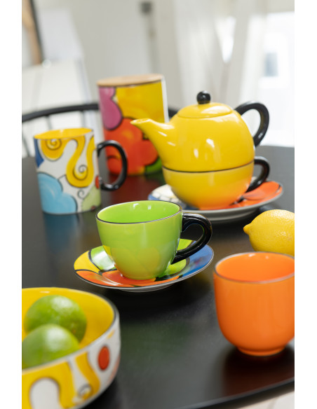 Pot avec couvercle Pop Art en Porcelaine (Lot de 2) - 2