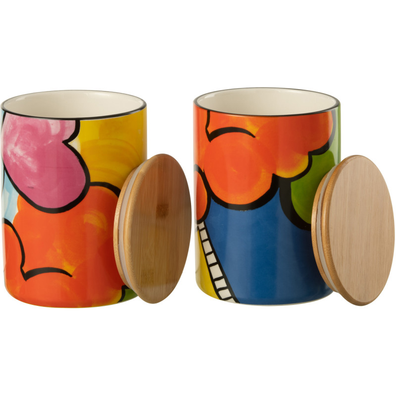 Pot avec couvercle Pop Art en Porcelaine (Lot de 2) - 3