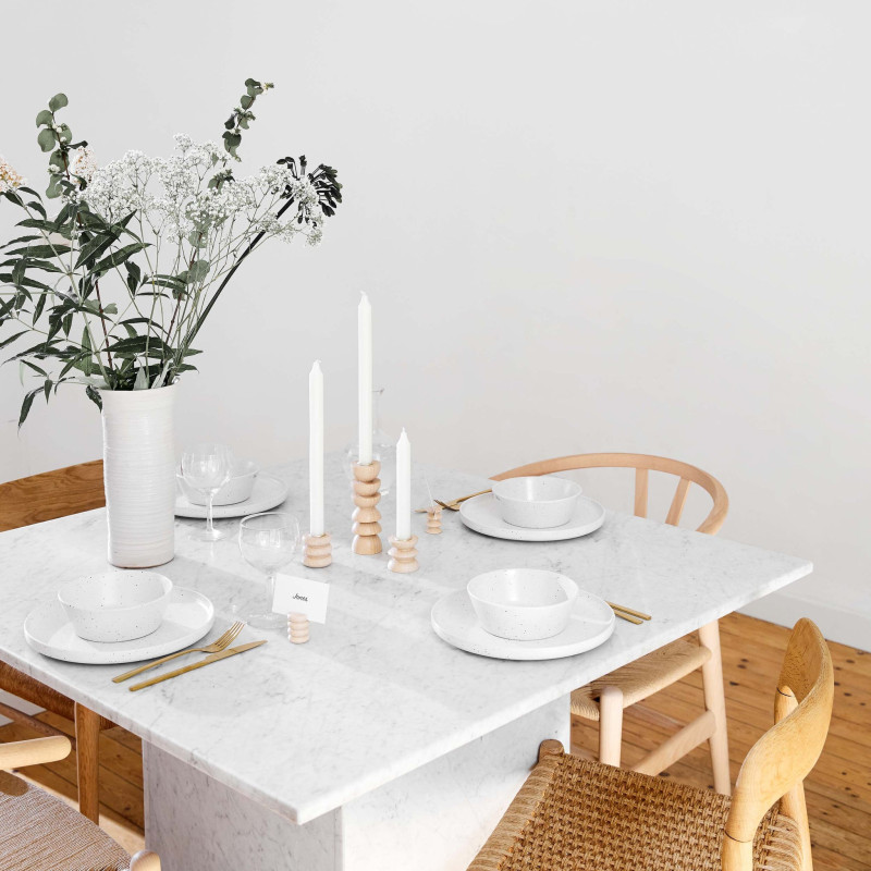 Bougeoir original Hauteur 15 cm en Bois de hêtre massif Naturel Laiton Doré Totem 4 - 6