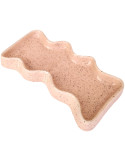 Plateau vide-poche céramique rose pêche moucheté 22x12 cm Wave