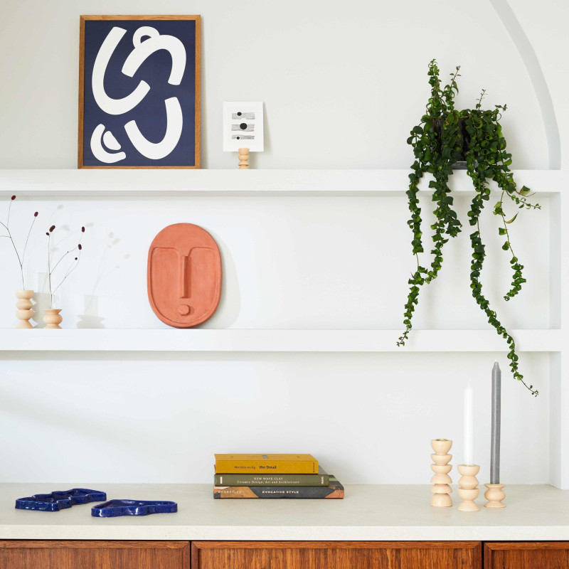 Vide poche organique design Rectangle 22x12 en Céramique Bleu Moucheté Wave - 4