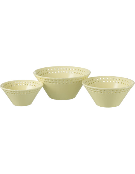 Bol pour apéritif Gourmandise en Céramique Jaune (Lot de 3) - 1