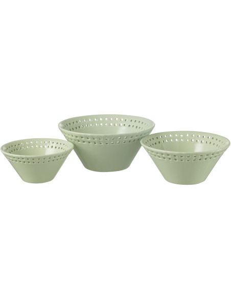 Bol pour apéritif Gourmandise en Céramique Vert (Lot de 3) - 1