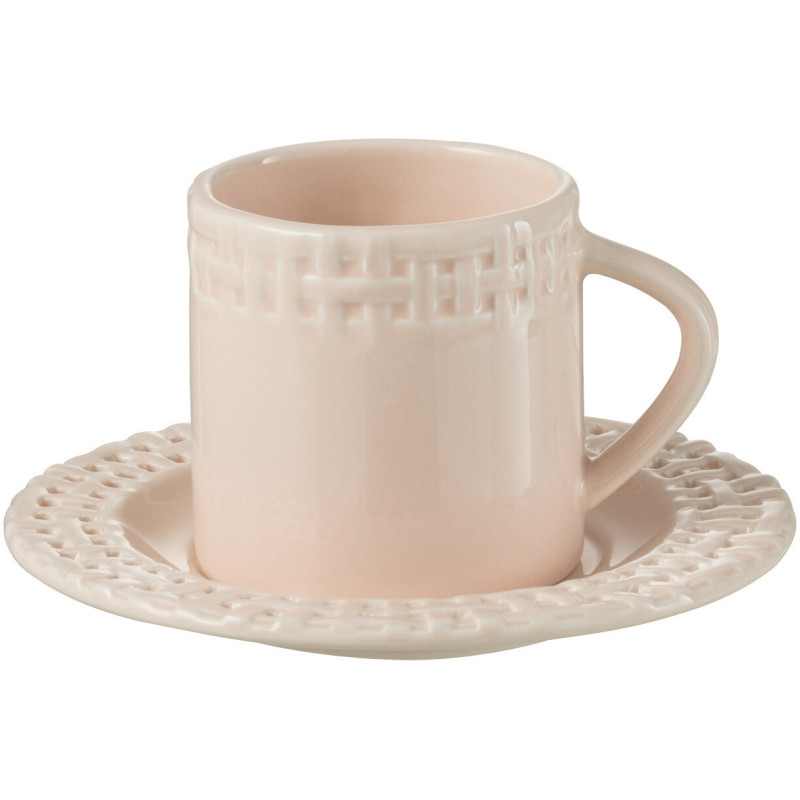 Tasse à thé Gourmandise en Céramique Rose J-Line - 1