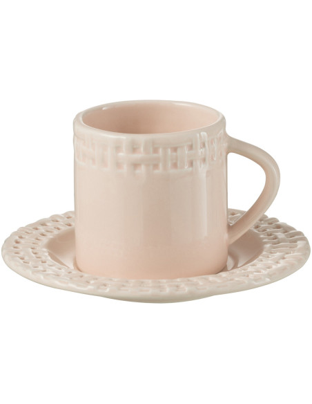 Tasse à thé Gourmandise en Céramique Rose J-Line - 1