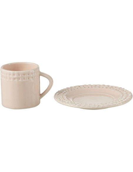Tasse à thé Gourmandise en Céramique Rose J-Line - 3