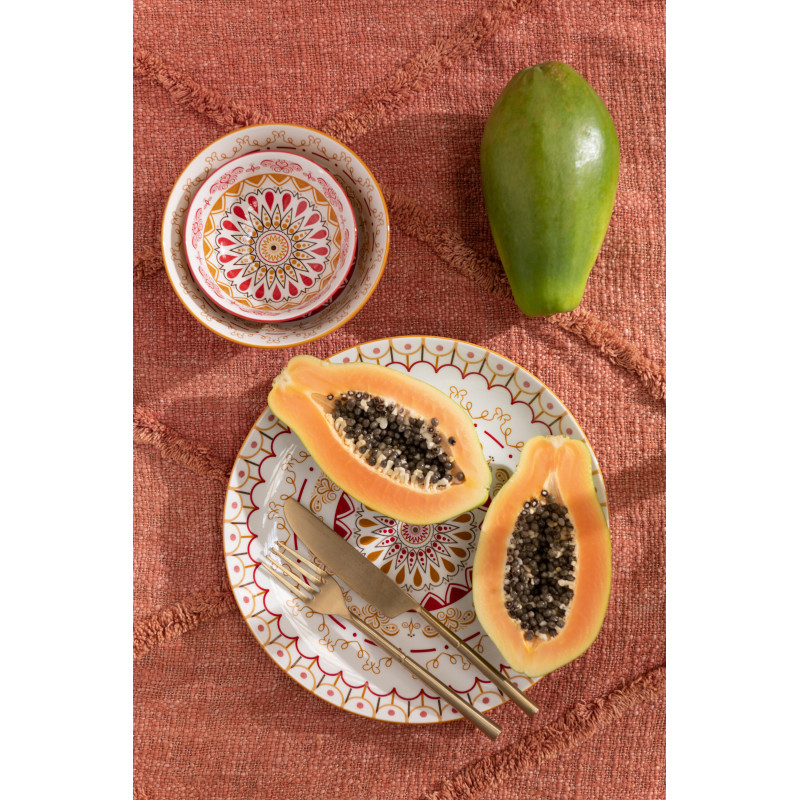 Bol pour apéritif Jam en Porcelaine Blanc Rouge Ocre (Lot de 2) - 2