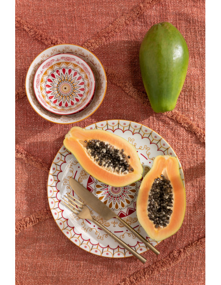 Bol pour apéritif Jam en Porcelaine Blanc Rouge Ocre (Lot de 2) - 2