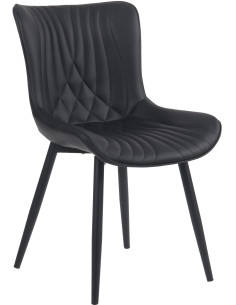 Chaise Megane en Polyuréthane Noir Métal Noir - 1