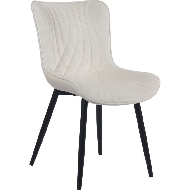 Chaise Megane en Polyester Beige Métal Noir - 1