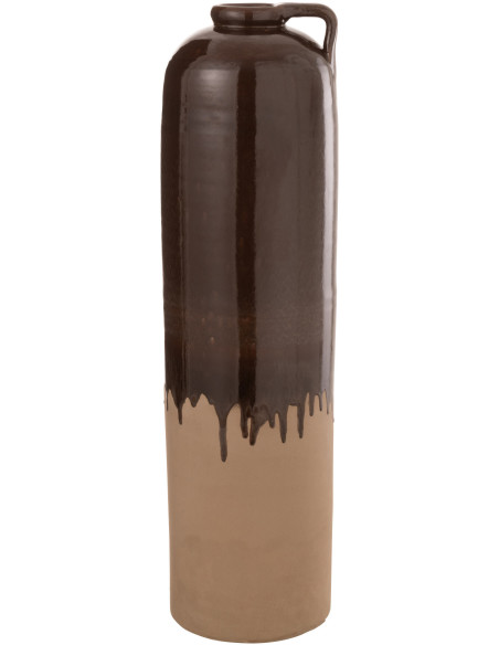 Vase Amphore XL Handle Hauteur 70 cm en Céramique Marron - 1