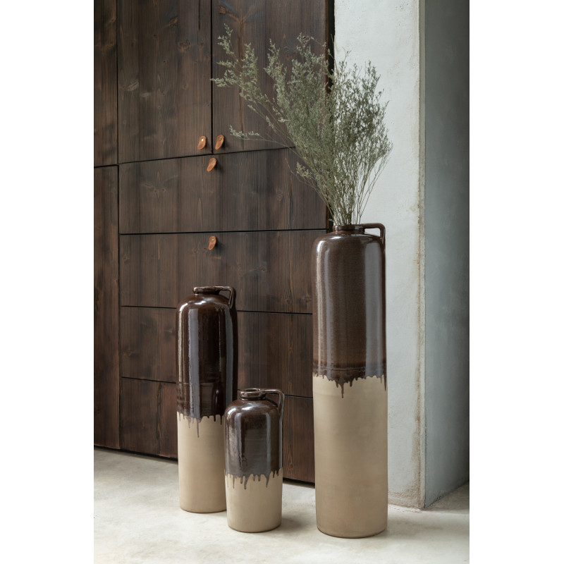Vase Amphore XL Handle Hauteur 70 cm en Céramique Marron - 2