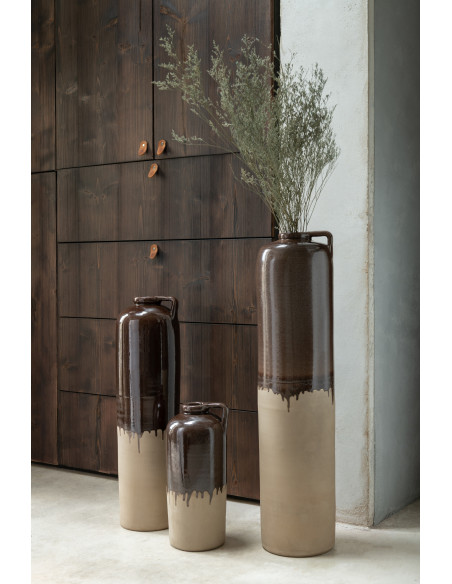 Vase Amphore XL Handle Hauteur 70 cm en Céramique Marron - 2