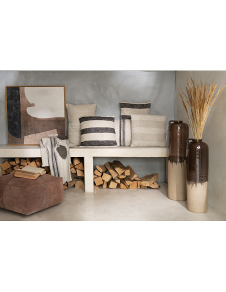 Vase Amphore XL Handle Hauteur 70 cm en Céramique Marron - 3