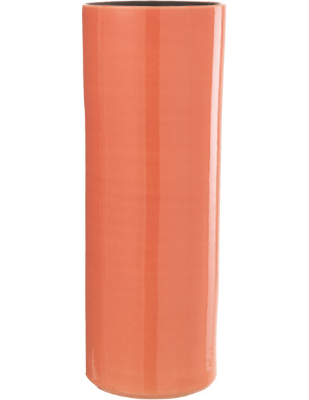 Vase Cylindrique XL Flek Hauteur 50 cm en Céramique Rose - 1