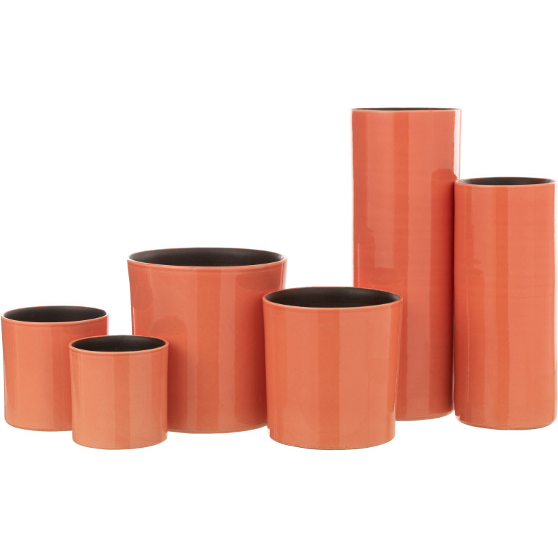 Vase Cylindrique XL Flek Hauteur 50 cm en Céramique Rose - 3
