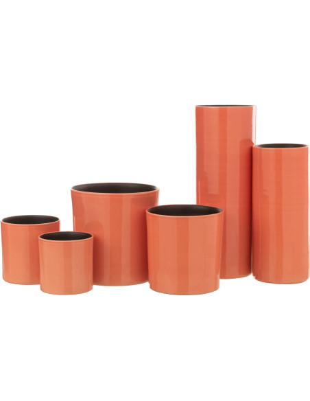 Vase Cylindrique XL Flek Hauteur 50 cm en Céramique Rose - 3