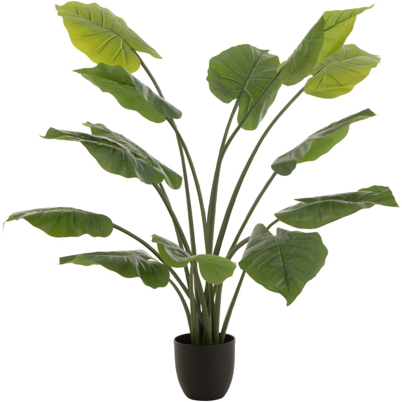 Plante artificielle Taro sauvage Hauteur 125 cm en Plastique Vert Avec pot - 1