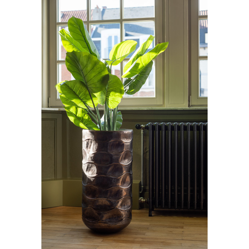 Plante artificielle Taro sauvage Hauteur 125 cm en Plastique Vert Avec pot - 2