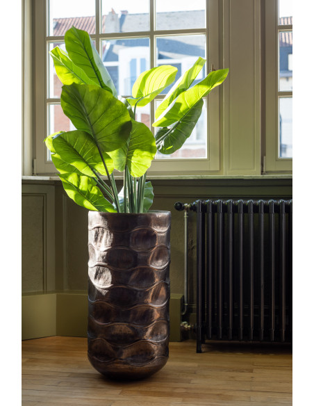 Plante artificielle Taro sauvage Hauteur 125 cm en Plastique Vert Avec pot - 2