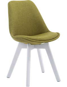Chaise Sakina en Polyester Vert Bois de hêtre Blanc  - 1