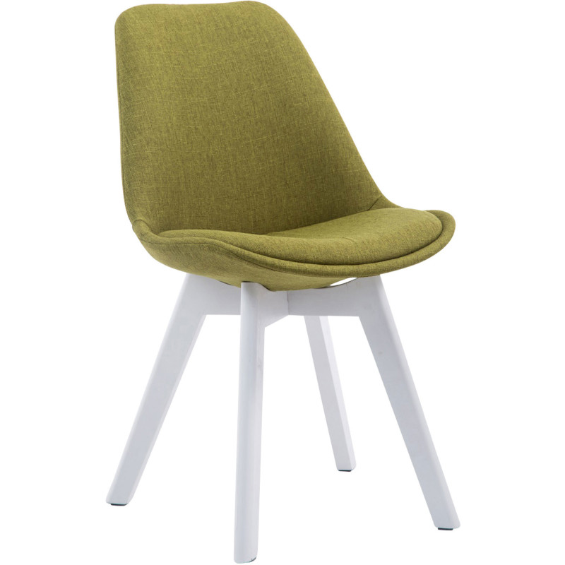 Chaise Sakina en Polyester Vert Bois de hêtre Blanc  - 1