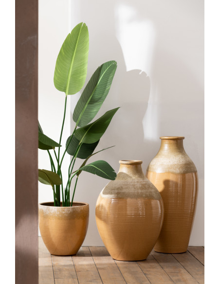 Plante artificielle XL Oiseau de paradis Strelitzia Hauteur 165 cm en Plastique Vert Avec pot - 4