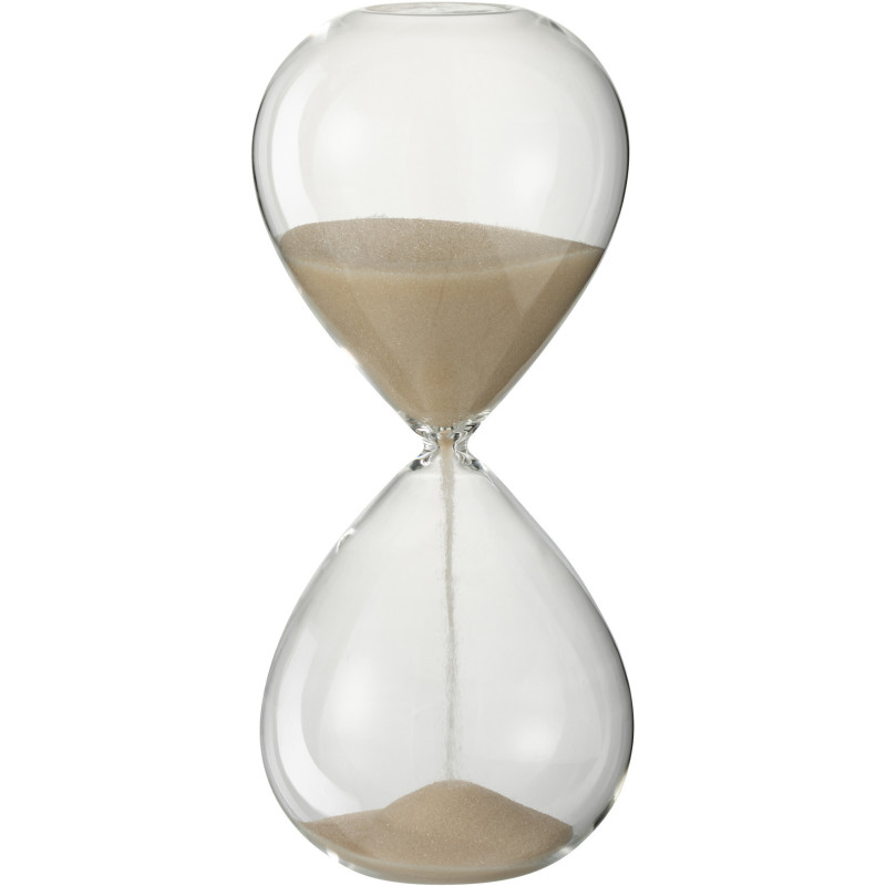 Sablier décoratif Hauteur 25 cm Sandano en Verre Transparent Sable Beige - 1