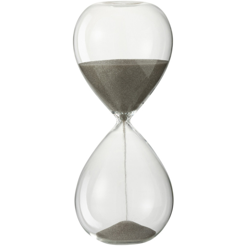 Sablier décoratif Hauteur 20 cm Sandano en Verre Transparent Sable Gris - 1