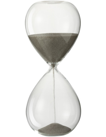 Sablier décoratif Hauteur 20 cm Sandano en Verre Transparent Sable Gris - 1