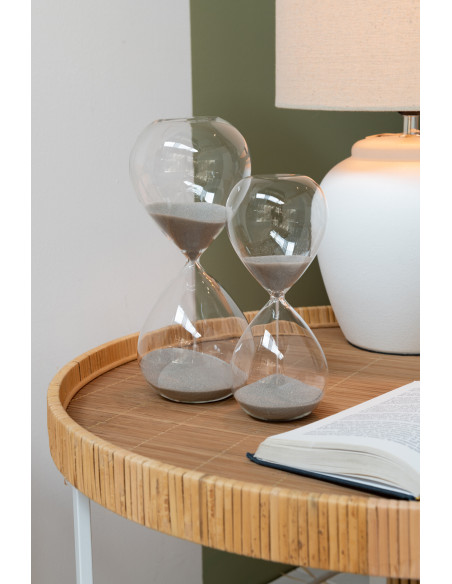 Sablier décoratif Hauteur 20 cm Sandano en Verre Transparent Sable Gris - 3
