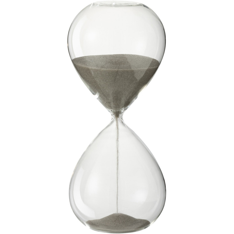 Sablier décoratif Hauteur 25 cm Sandano en Verre Transparent Sable Gris - 1