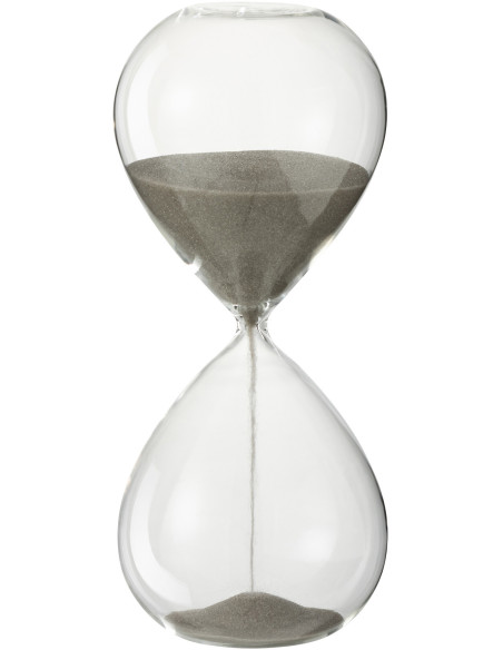 Sablier décoratif Hauteur 25 cm Sandano en Verre Transparent Sable Gris - 1