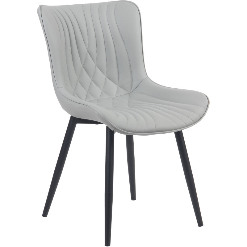 Chaise Megane en Polyuréthane Gris clair Métal Noir - 1