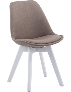 Chaise Sakina en Polyester Taupe Bois de hêtre Blanc  - 1