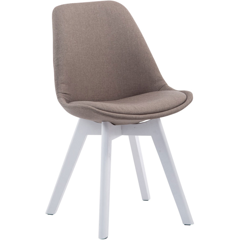 Chaise Sakina en Polyester Taupe Bois de hêtre Blanc  - 1