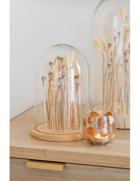 Cloche en verre avec fleurs séchées 37 cm - 2