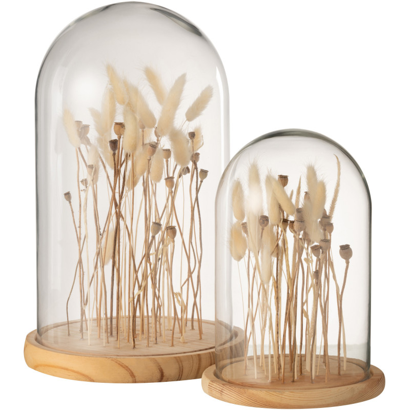 Cloche en verre avec fleurs séchées 37 cm - 3