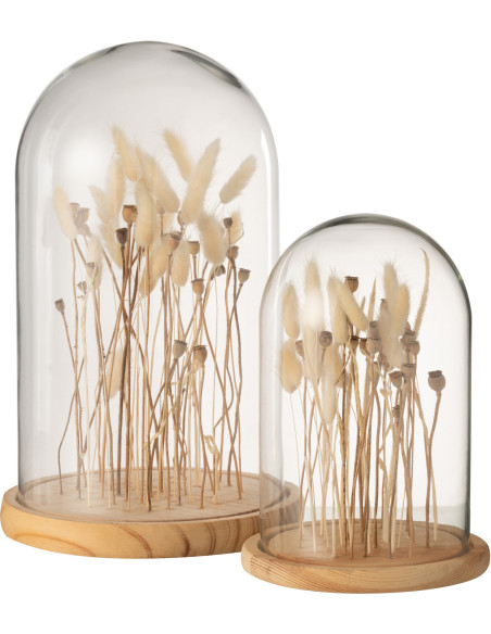 Cloche en verre avec fleurs séchées 37 cm - 3