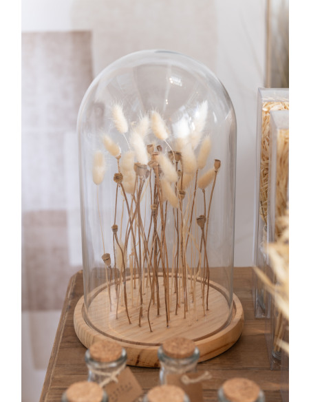 Cloche en verre avec fleurs séchées 37 cm - 4