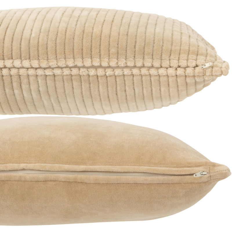 Coussin Carré Klims 45x45 en Coton Beige Effet velours (Lot de 2) - 2