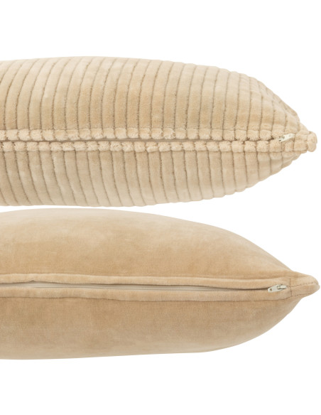Coussin Carré Klims 45x45 en Coton Beige Effet velours (Lot de 2) - 2