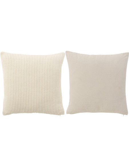 Coussin Carré Klims 45x45 en Coton Blanc Effet velours (Lot de 2) - 1
