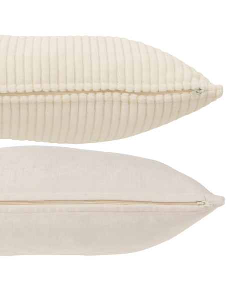 Coussin Carré Klims 45x45 en Coton Blanc Effet velours (Lot de 2) - 2