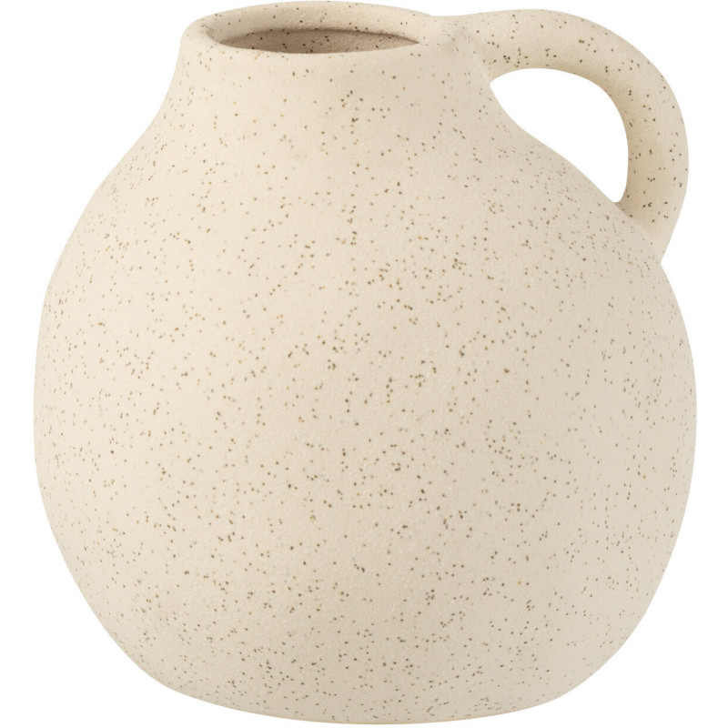 Vase Amphore Bloomy Hauteur 15 cm en Céramique Beige - 1